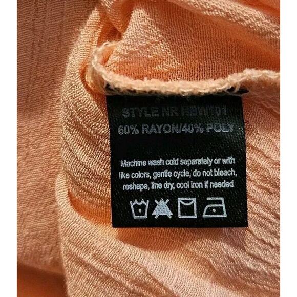 Harve Bernard Womens Blouse Size M Pink Gauzy Button Down 3/4 Sleeve Pockets - Picture 4 of 5